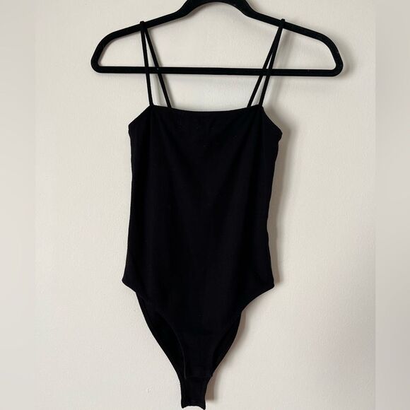 Topshop black spaghetti strap bodysuit, great condition, very flattering, Small - Picture 1 of 6